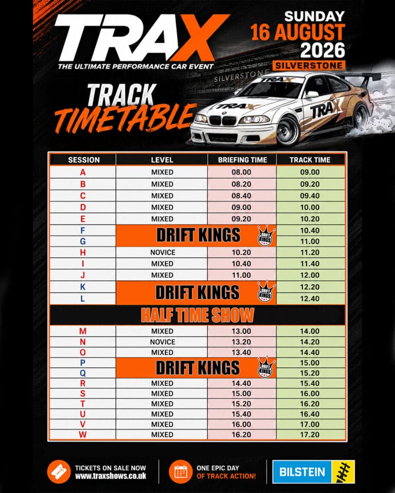 The Official TRAX 2026 Track Timetable Has Arrived